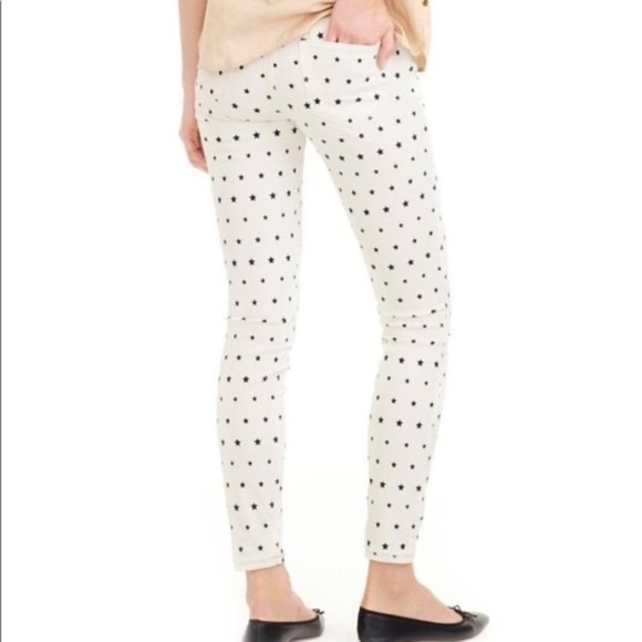 J crew toothpick cream pants with navy stars denim jeans 29” stars patriotic - Picture 3 of 11